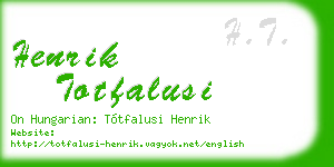 henrik totfalusi business card